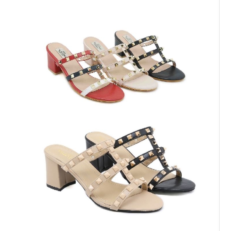 New Valent 9868 & V1310-2 Rockstud Block Heels