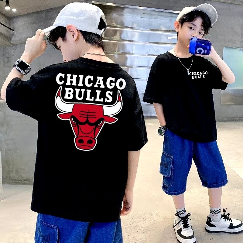 Chicago Bulls เสื้อผ้าเด็ก Chicago Bulls เด็กเสื้อยืดเด็ก Tops Girls Tops Chicago Bulls