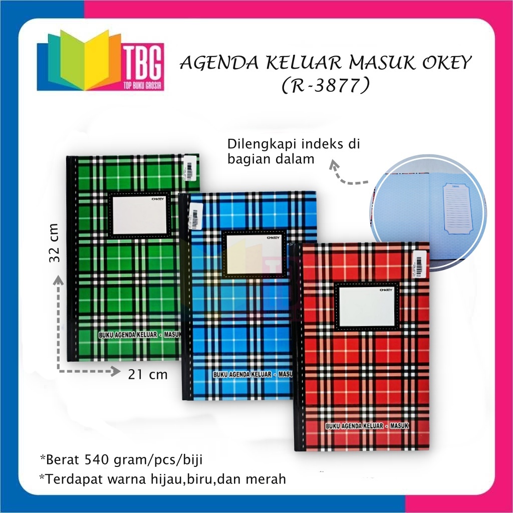 1 ชิ้น OKEY ENTRANCE AGENDA / LETTER AGENDA BOOK / 100 แผ่น OKEY AGENDA BOOK (R-3877)