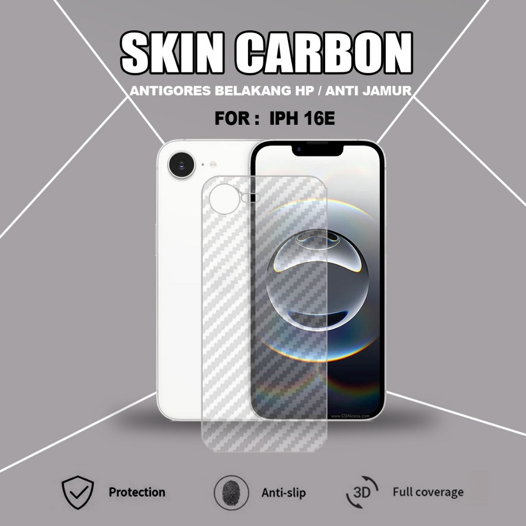 IPHONE 16E GARSKIN CARBON ANTI-FUNGUS ANTI-SCRATCH BACK IPHONE 16E SCB1