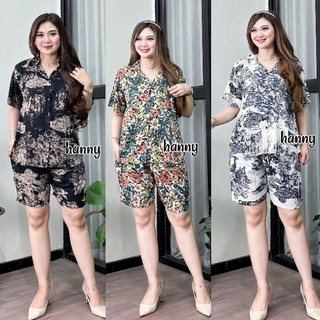 SANIA ONESET RAYON PREMIUM SETELAN WANITA - SHORT PANTS PAJAMA SLEEPWEAR SET CELANA BAJU TIDUR JUMBO
