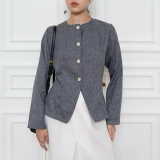 Womscloth - Ailee Long Sleeve Top / Atasan Lengan Panjang / Hijab Friendly Blouse - Blazer Wanita Korean Look