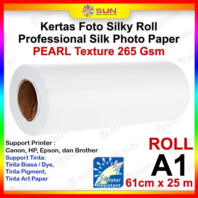 HP Silky Roll Texture A1 265 กระดาษภาพถ่ายสีส้ม/มุก (Smooth Matte) - SUN Professional Silky 265 Pear