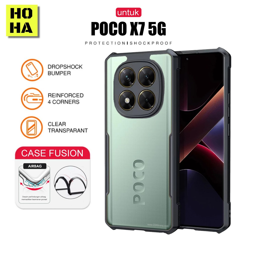 Poco X7 5G Case Fusion กันกระแทกเกราะ Slim เคสใส