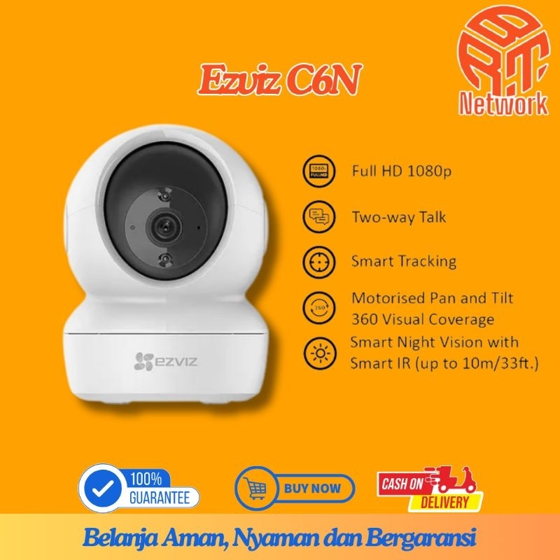 กล้องวงจรปิด Ezviz C6N 2MP 1080P กล้องบ้านอัจฉริยะ