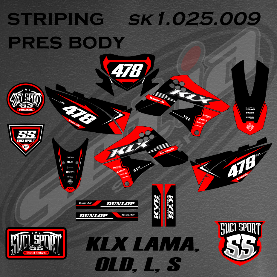 สติ๊กเกอร์ DECAL STRIPING KLX 150 L, S, OLD, KLX 150 OLD, 2009-2015, KAWASAKI (SK1.025.009)
