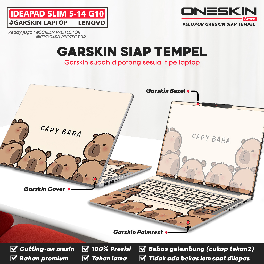 Precut Garskin สติกเกอร์แล็ปท็อปผิว Perfect Fit ใช้งานร่วมกับ Lenovo IdeaPad Slim 5 5i-14 14IAH10 14
