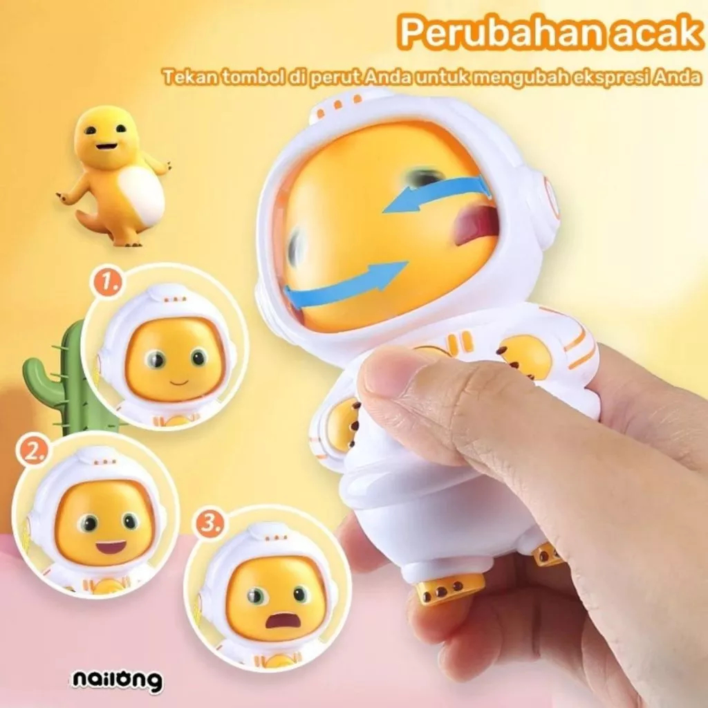 Gantungan (OS) Nailong Dino Yellow Sinchan ของเล่นเปลี่ยนหน้าตลก / พวงกุญแจ Dino Yellow Sinchan Face