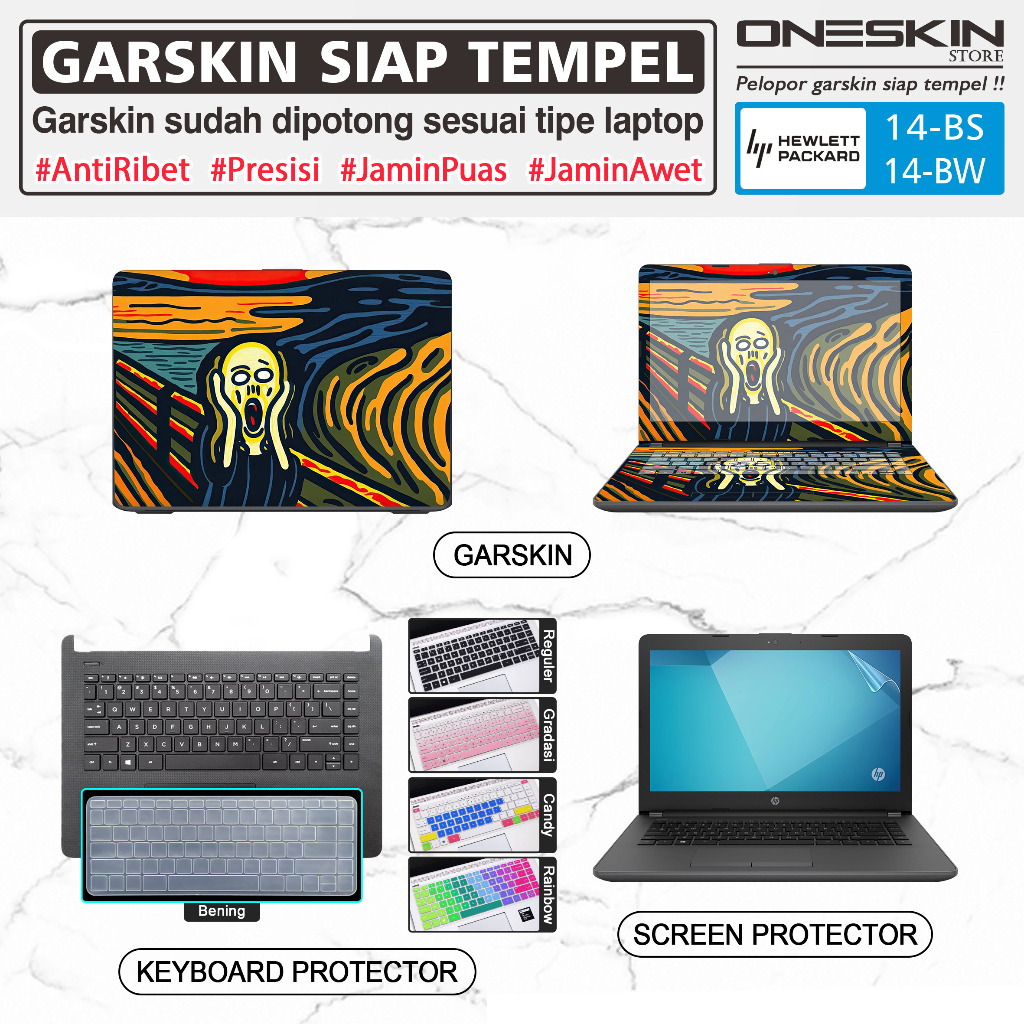 Garskin สติกเกอร์แล็ปท็อปแป้นพิมพ์ Protector หน้าจอ HP 14-bs bs702tu bs703tu bs704tu bs705tu bs706tu
