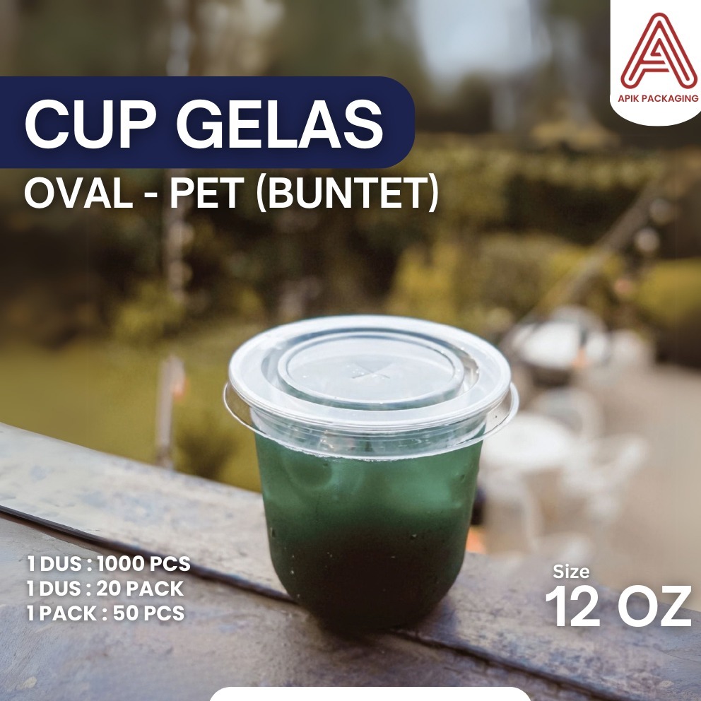 OZ GLASS CUP / OZ CUP / PET GLASS CUP 12OZ OVAL 10GRAM 92.59MM CONTENTTS 50PCS