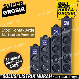 Stop Kontak Arde Hitam Tanpa Kabel Lubang 5, 4, 3, 2 Stopkontak Terminal Listrik Colokan Listrik