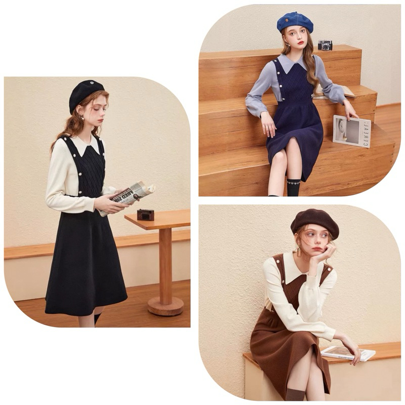 Love.yolf.id Europe Dress Knit Premium | ชุดเดรส | ชุดทํางานผู้หญิง | ถักนําเข้า