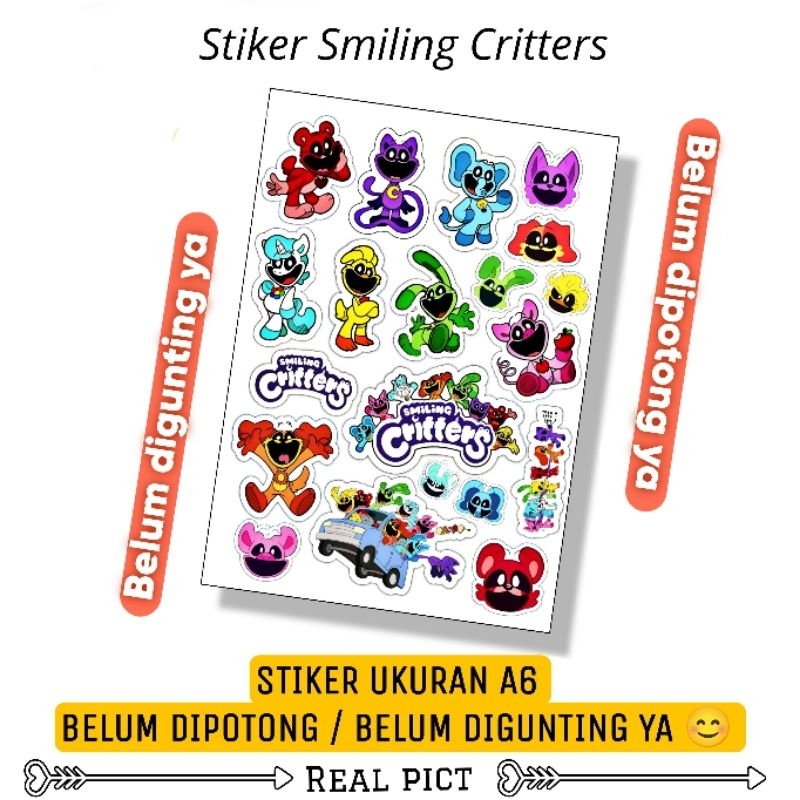 SMILING CRTTERS สติ๊กเกอร์ / สติ๊กเกอร์ไวนิลขนาด A6 / สติ๊กเกอร์ / สติ๊กเกอร์น่ารัก