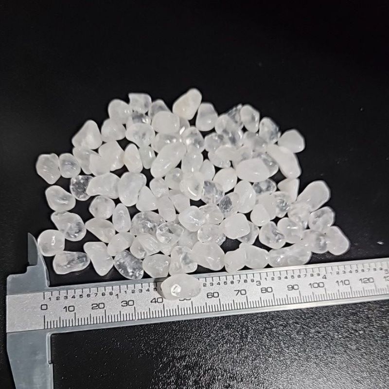 CLEAR QUARTZ CHIPS Milky 7-10 MM PACKAGE 100 กรัม