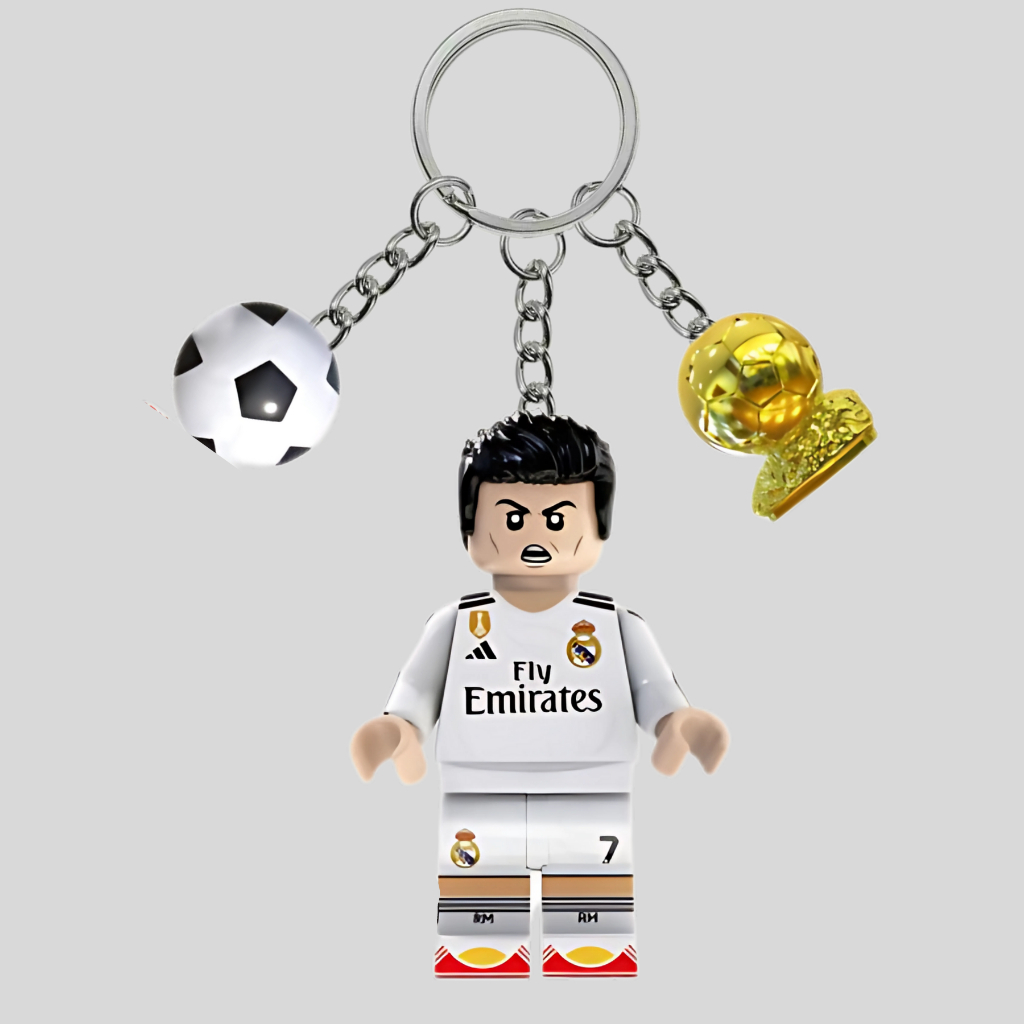 GANTUNGAN Cristiano Ronaldo LEGO พวงกุญแจ | พวงกุญแจ LEGO Cristiano Ronaldo Real Madrid | ชุดฟุตบอล