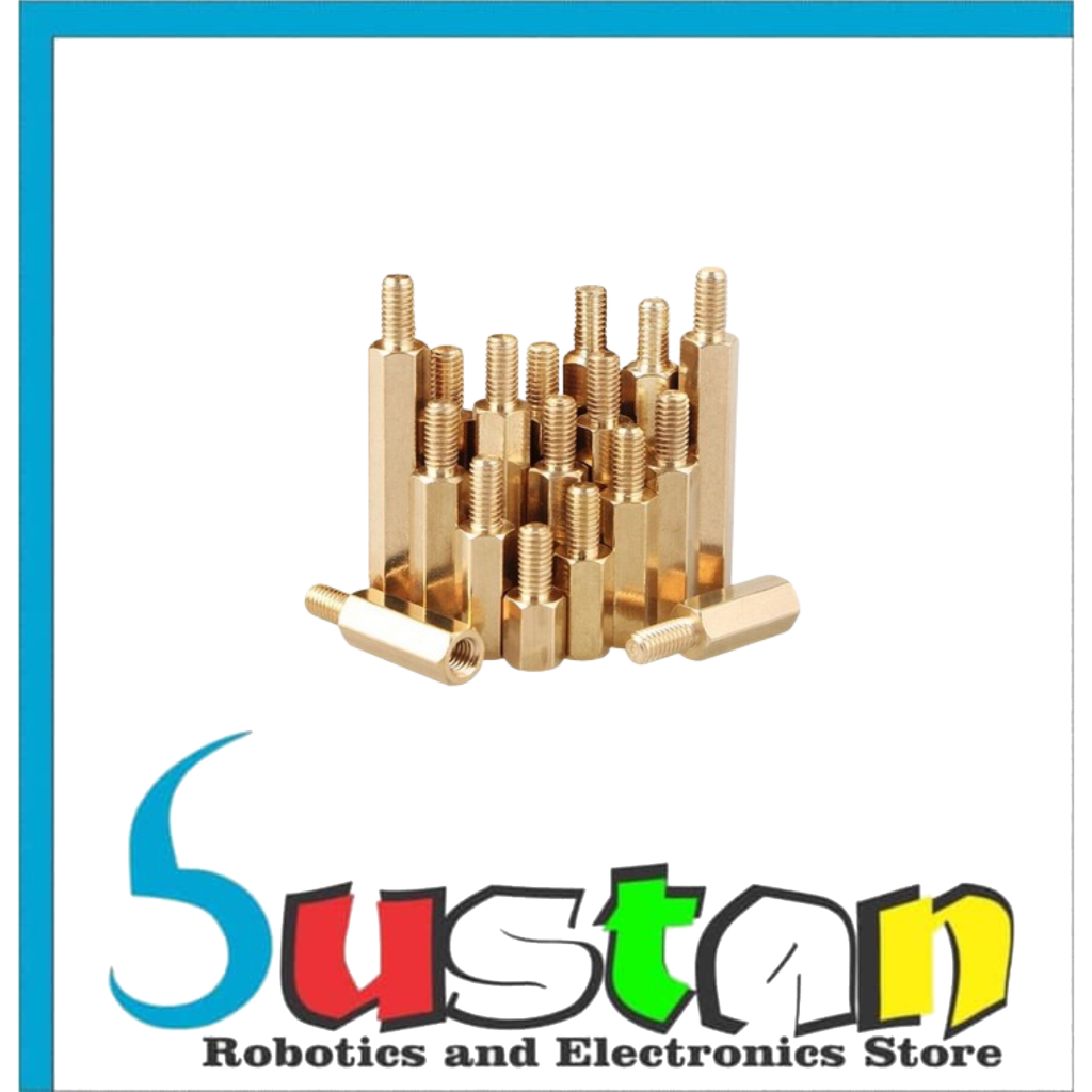 BRASS IRON SPACER MF M2X10+4MM สูง 10MM 10 MM 1CM 1 ซม.