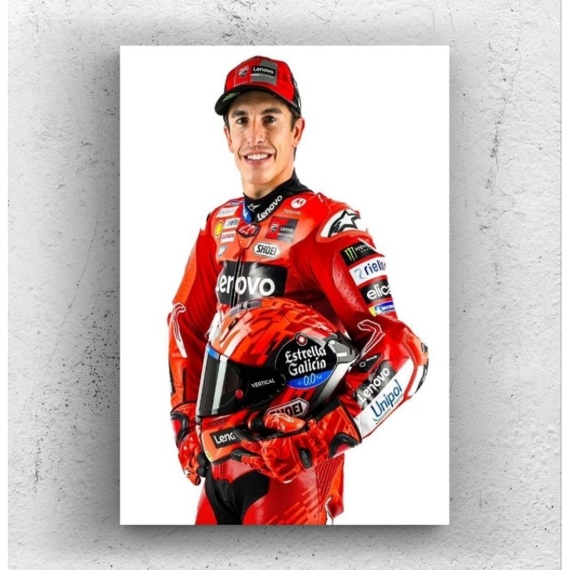 Marq Marquez ducati lenovo wall Poster ขนาด A3+ สูง 48cm กว้าง 32cm