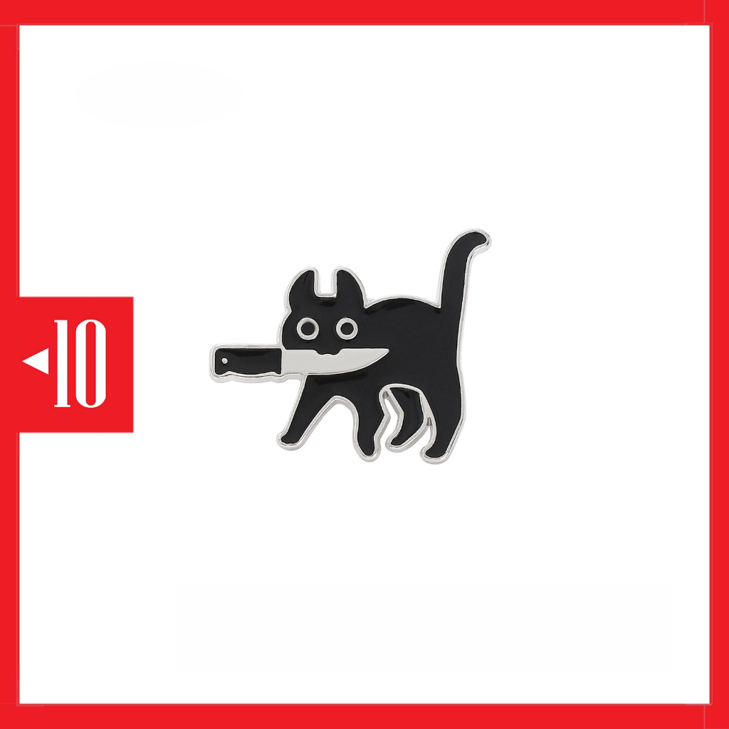 EP17 เคลือบ pin เหล็กสแตนเลสเข็มกลัดเข็มกลัด badge y2k ผู้หญิงอุปกรณ์เสริม omori แมวครัว eko แมวดํา 