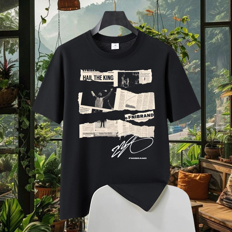 แฟชั่นเสื้อยืดที่กําหนดเองขนาดใหญ่ LeBron James Nostalgic เศษเศษ Kaos