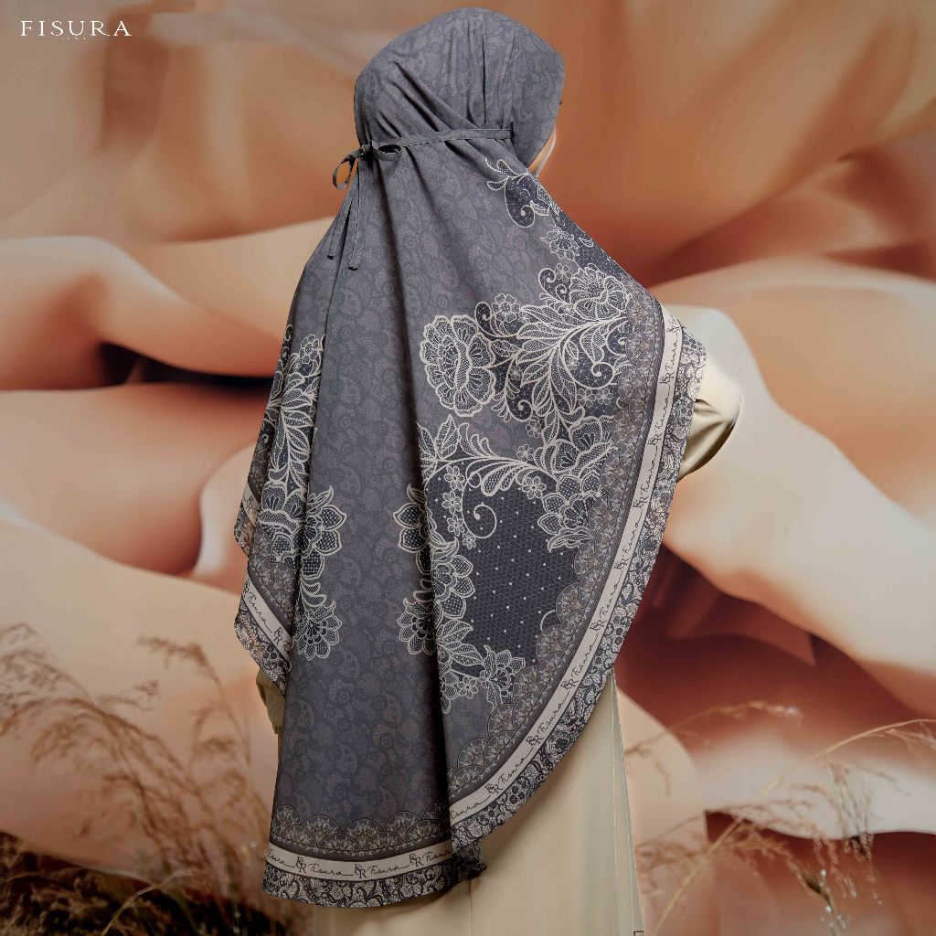 ผ้าพันคอ Fisura - Khimar Printing Harmony Vol.08 Instant Syari (Bergo Hijab ผลิตจากวัสดุ Cerruty)