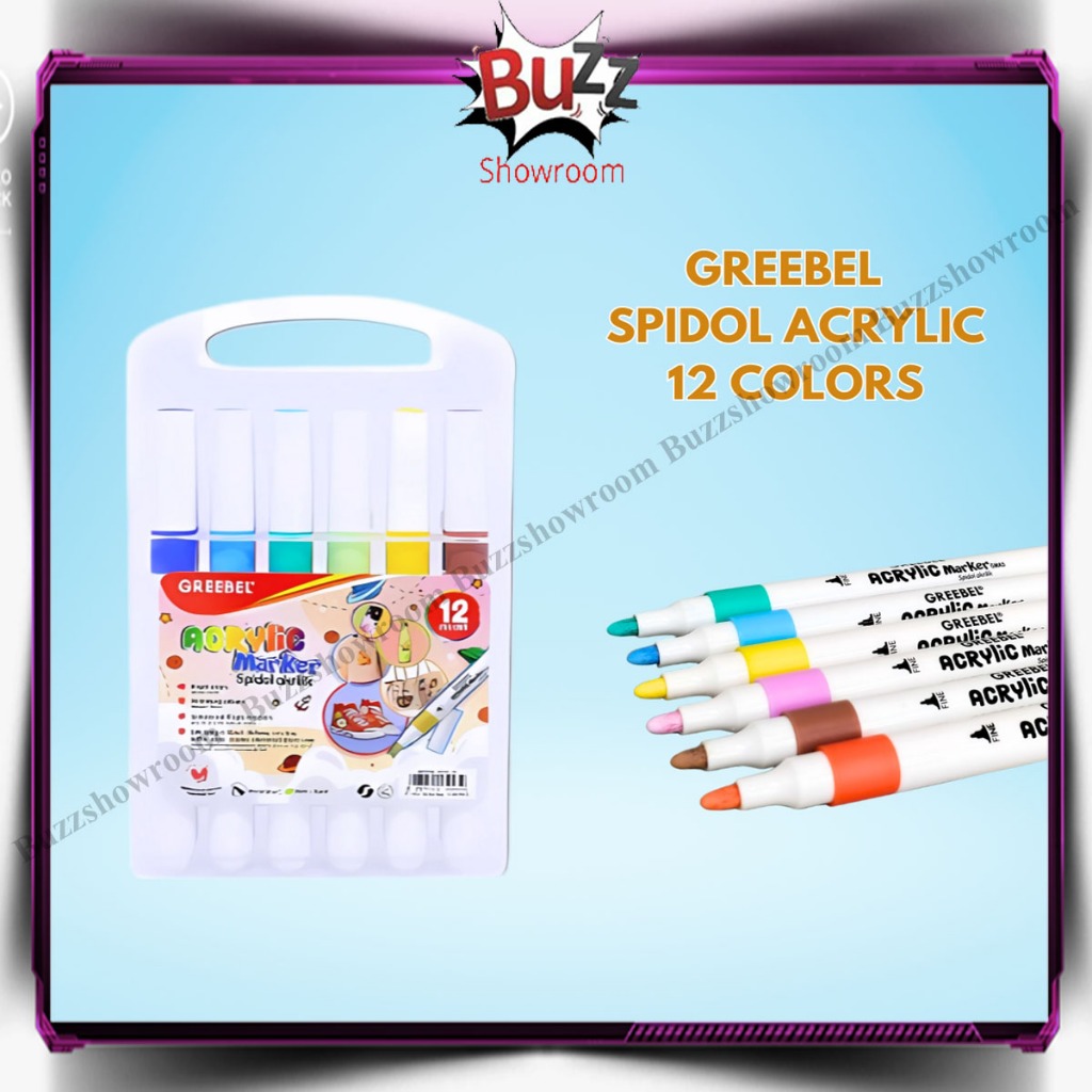 Greebel Acrylic Marker 6ml 12 สี Premium Set 12W Acrylic Marker