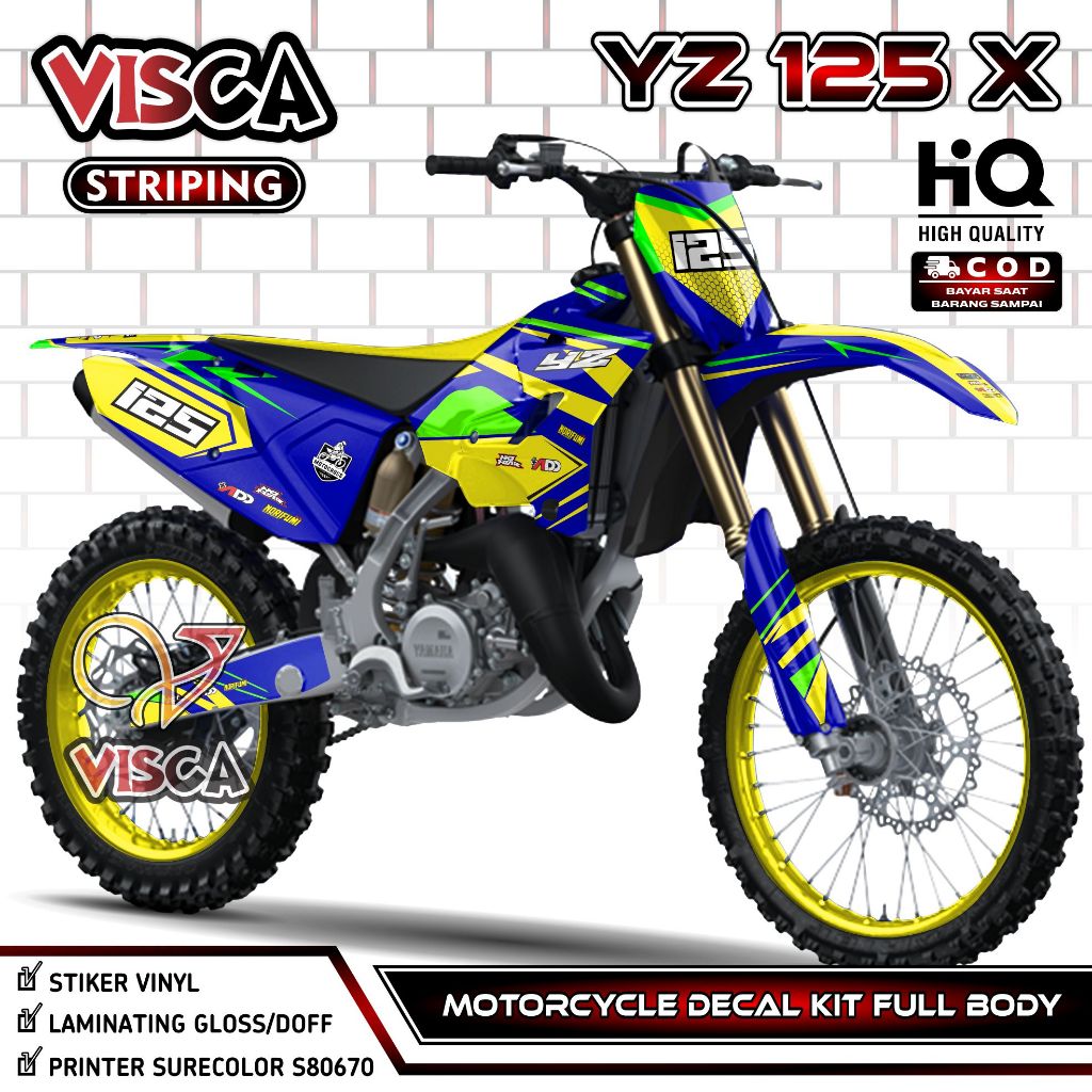 รูปลอก YZ 125 X 2022 Full Body - YZ 125X Fullbody Sticker - YZ 125 2022 Decal - YZ 125X Striping Rac