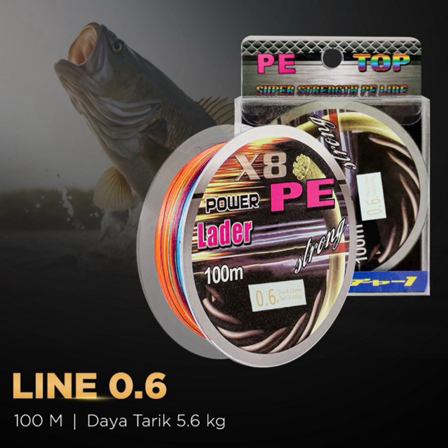 Taffisport PE สายตกปลาถัก 100M 0.6 - X8 - ไม่มีสี / สายตกปลา