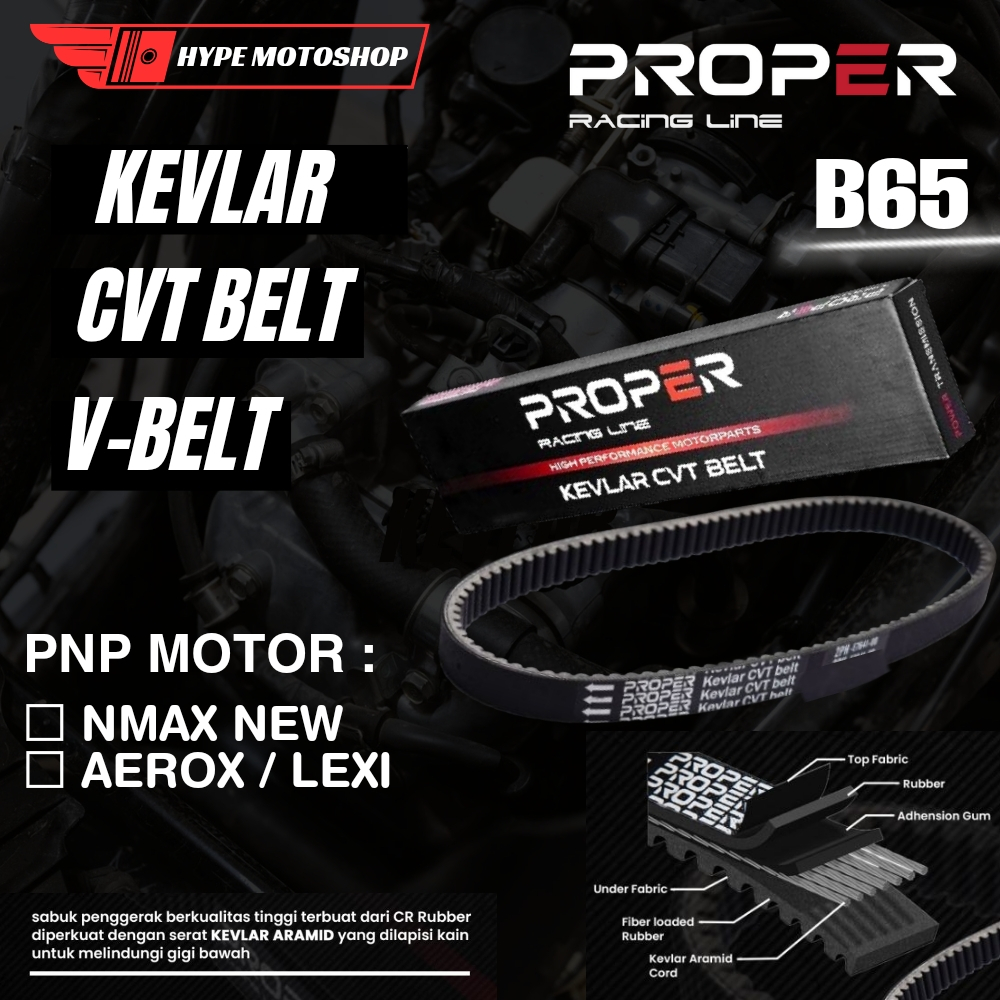 V BELT PROPER RACING LINE VANBELT KEVLAR CVT BELT 2DP B65 54P 5TL 2PH 44D B5X VBELT MOTOR CYCLE BELT