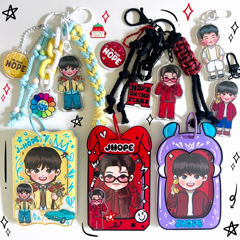 JHOPE PHOTCARD HOLDER (HOTS) | BTS JHOPE GLITTER BAGCHARM & KEYCHAIN