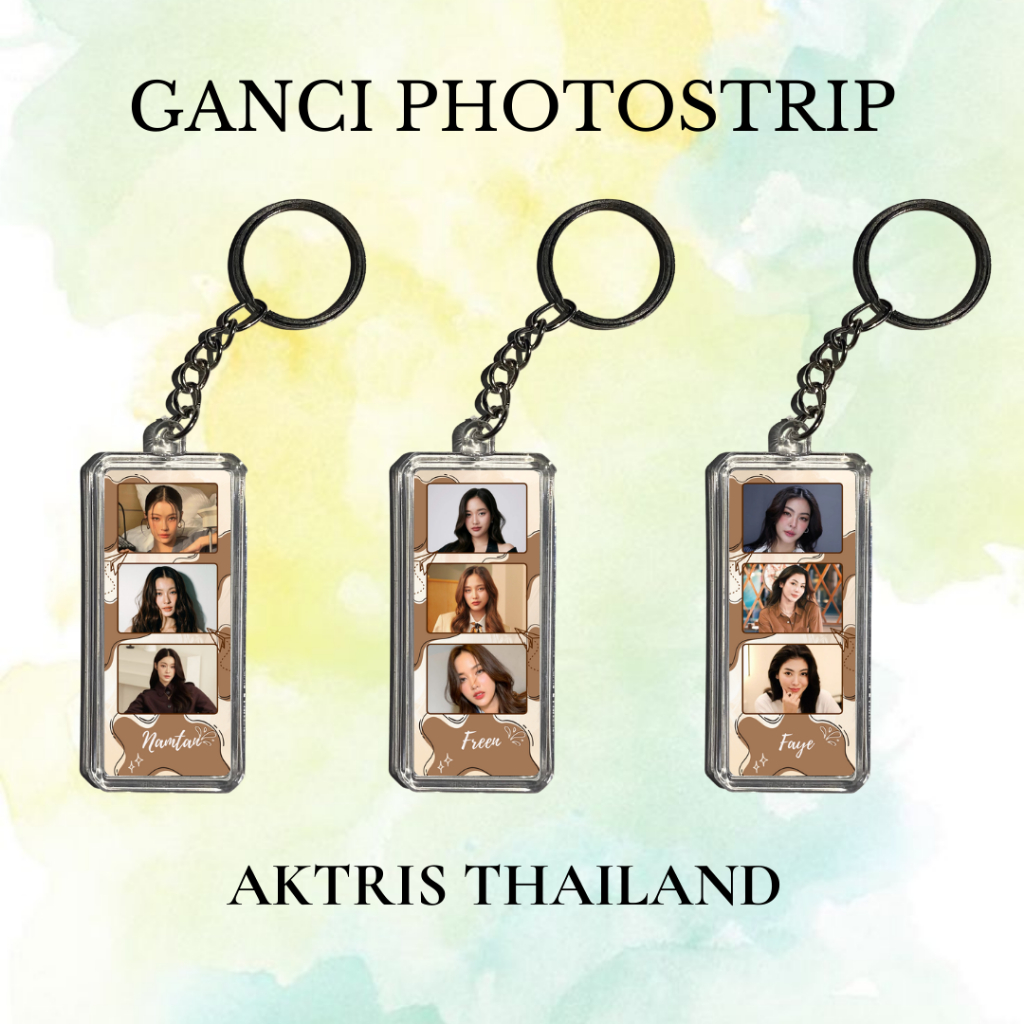 GANTUNANG Aktris Thailand Photostrip พวงกุญแจ Landscape Keychan อะคริลิค Photostrip Thailand Artist 