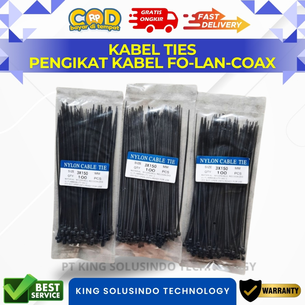 เคเบิ้ลไทร์ 15CM FO LAN Coax Cable Ties