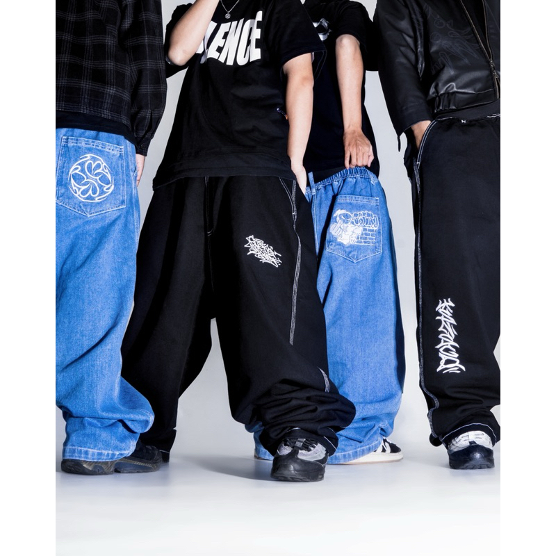 SNSCCO X GHETTO SLAM - BOOMBEY SLASHER BAGGY JEANS