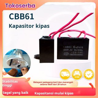 Kapasitor starter kipas angin listrik CBB61 universal 1.5UF450V kipas dinding kipas meja kipas lantai aksesori kipas langit-langit kap jangkauan