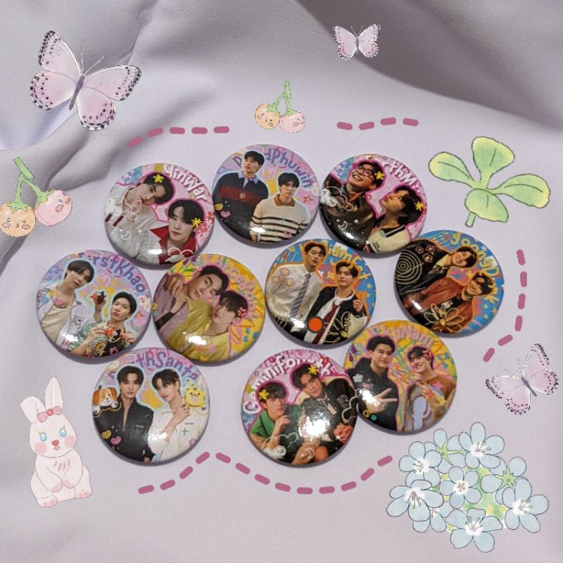 [NEW VARAN] ROUND BROOCH PIN Thailand Actor BOY CP Ver.