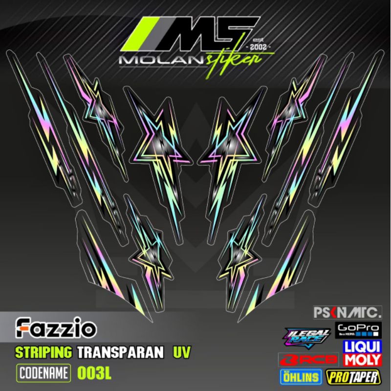 Decal สติกเกอร์ Striping Variation โปร่งใส Uv Fazzio Star Fazzio Star Yamaha Fazzio 125 Hybrid Fazzi