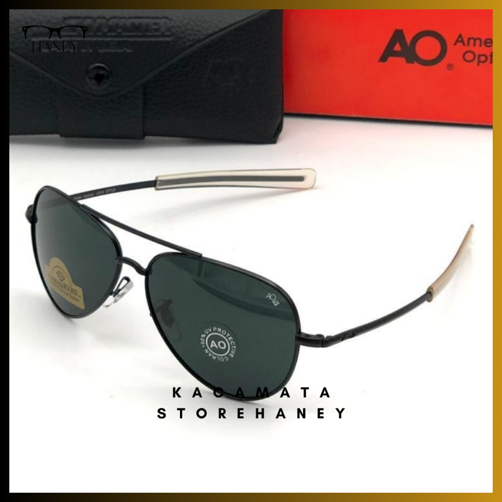 AO 22KGP MENS FASHION SUNGLASSES ANTI-GLARE ANTI-RADIATION TITANIUM FRAME เลนส์แก้วแท้
