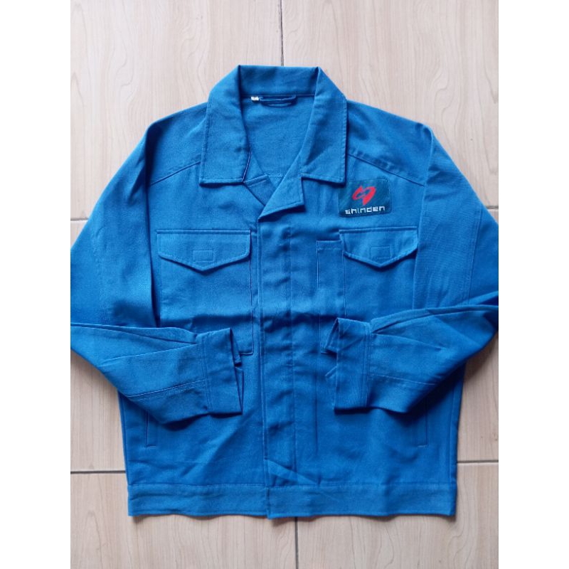 Shinden Brand Casual Workjacket Electric Blue Soft Canvas Material Size XL