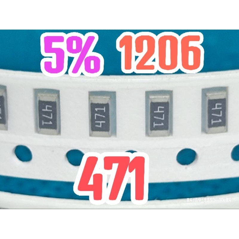 10 ชิ้น ตัวต้านทานชิป smd 471 470R 5% ขนาด 1206 3216 470ohm 470 โอห์ม
