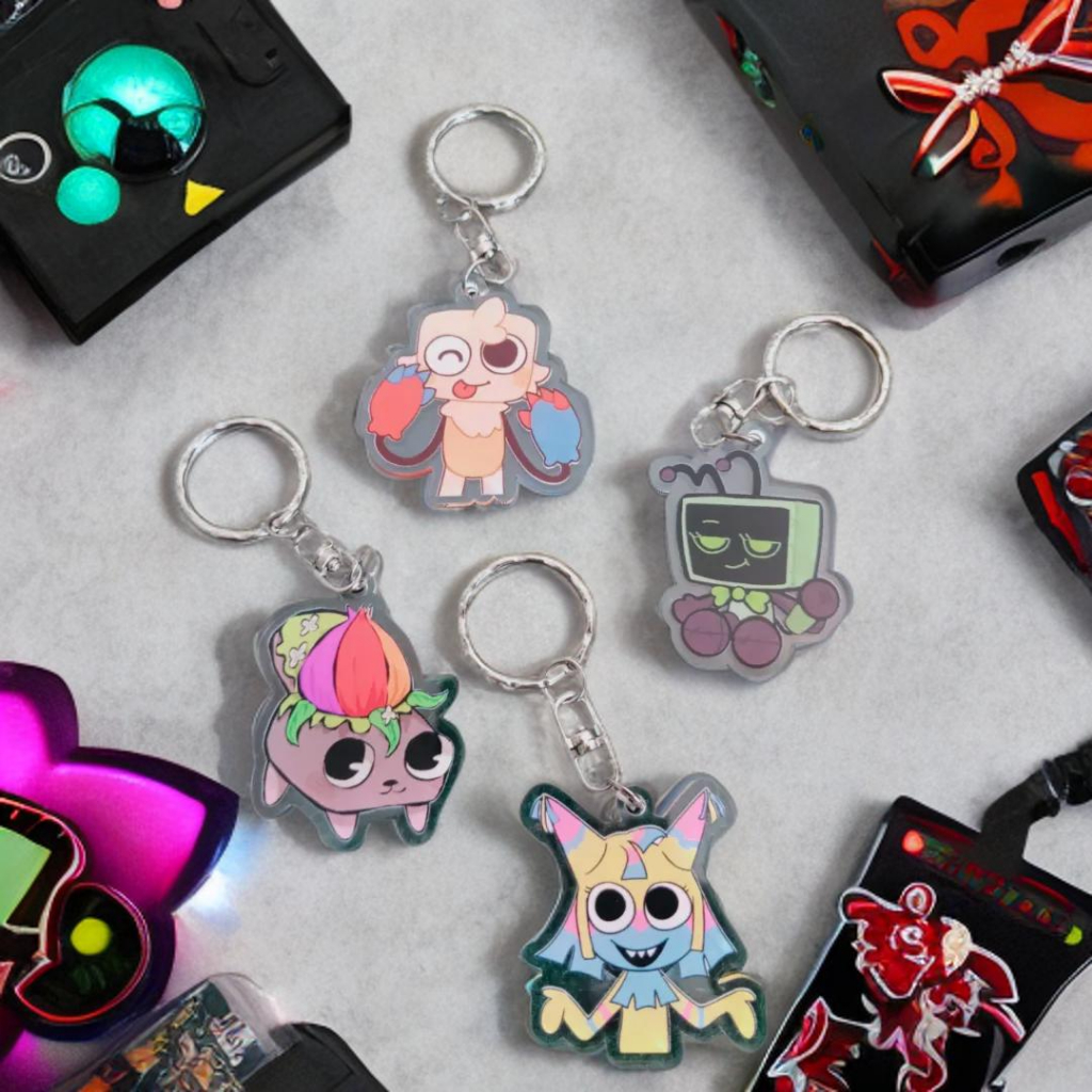 GANTUNGAN DANDYS WORLD Roblox พวงกุญแจอะคริลิค 2 ด้านด้านหน้าด้านหลัง PEBBLE GOUB VEE YATTA พวงกุญแจ