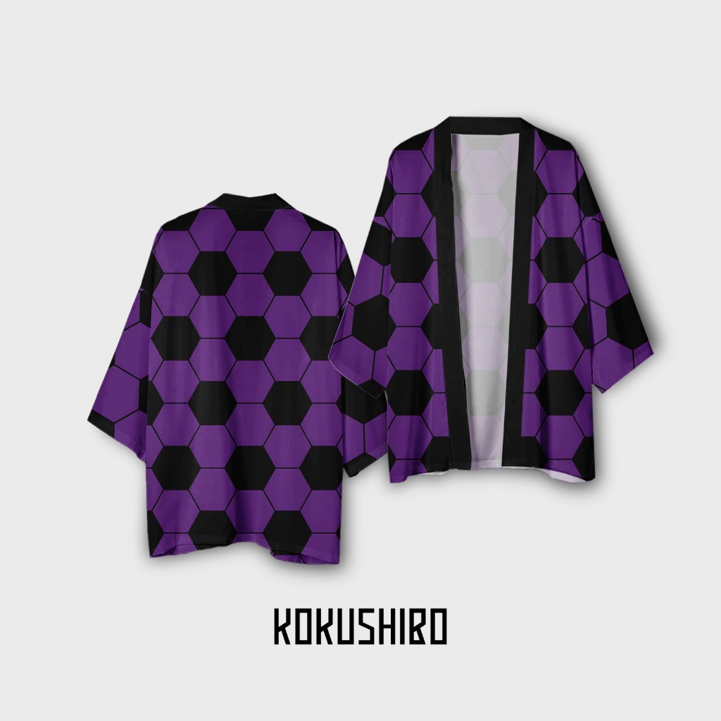 Haori Kimono Outwear Casual FullPrint อะนิเมะ Kimetsu ไม่มี Yaiba Kokushibo