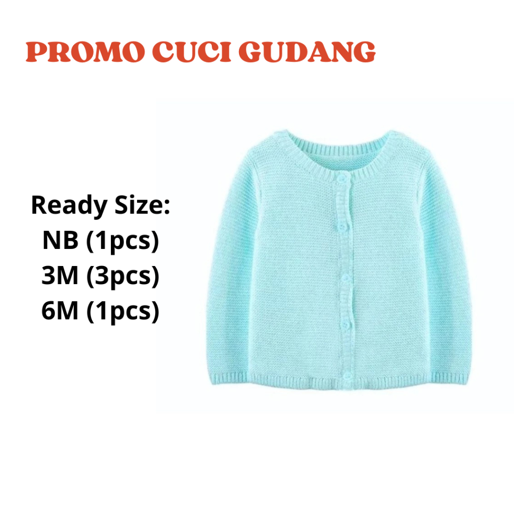 NET030 เสื้อแจ็คเก็ตถักเด็ก c*rters - สีฟ้าอ่อน