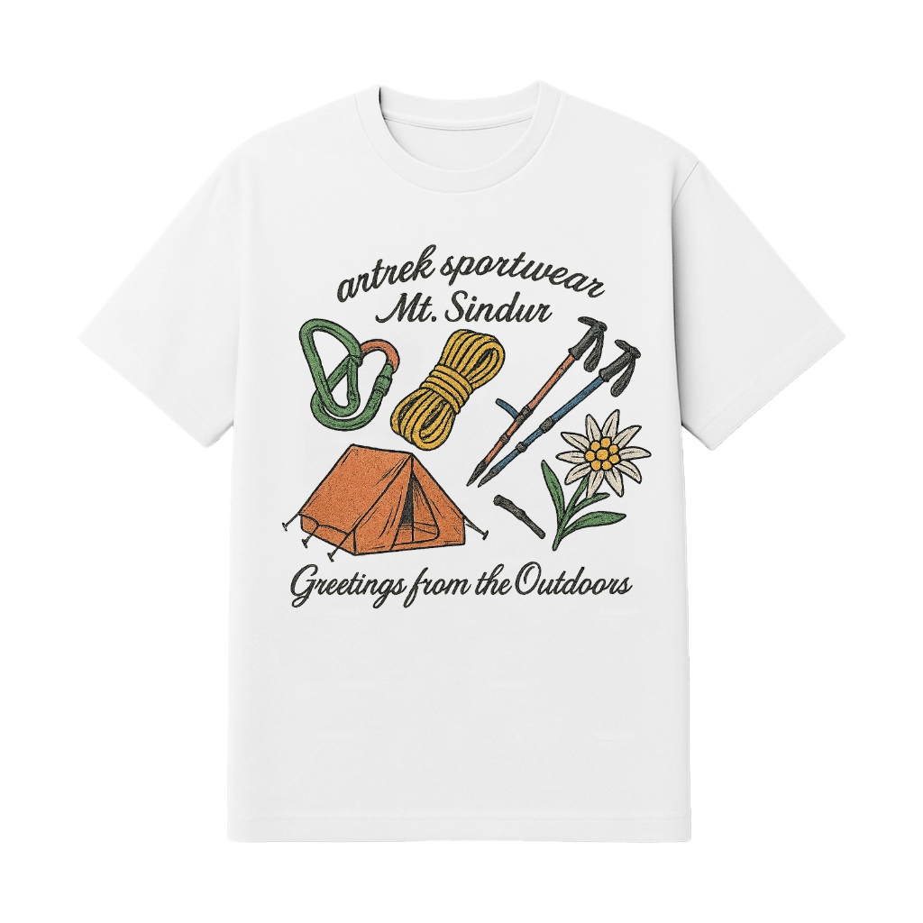 เสื้อยืด Artrek WHITE OUTDOOR PRIDE - เบสสบาย ๆ BASECAMP GYM OFFICE FACTORY SCHOOL