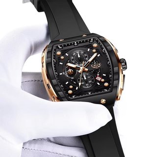 LIGE Jam Tangan Pria Anti Air Sports Watch Silicone Calendar Luminous Waterproof Chronograph Quartz Wristwatch