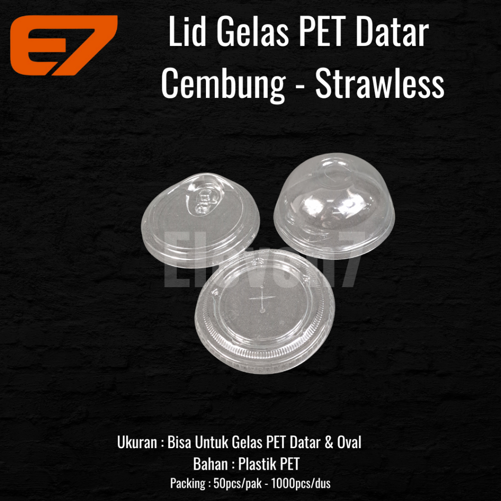 PET PL Strawless Dome และฟองถ้วยฝาแบน (50 ชิ้น)