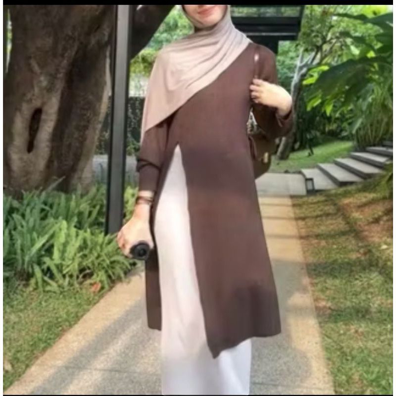 Womens ZANA Knit-Knit Tunic ZANA เสื้อแขนยาว Tunic Top