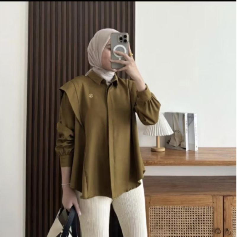 KEMEJA Cyla Blouse เสื้อเชิ้ตผู้หญิง syakila เสื้อเชิ้ตผู้หญิง ชุดทํางานผู้หญิง