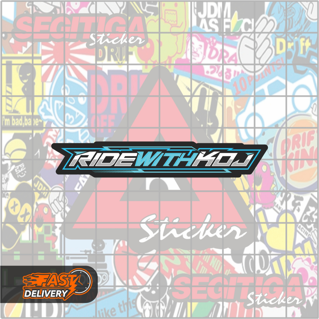 สติ๊กเกอร์ Ride With K0J ขนาด 10 x 1.5 ซม