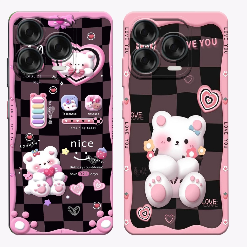 M0P Case Zte Nubia V70 Design/V70/ V60 Design/V60/V50 Motif Bears Love Soft Case เคสยืดหยุ่นเคสล่าสุ