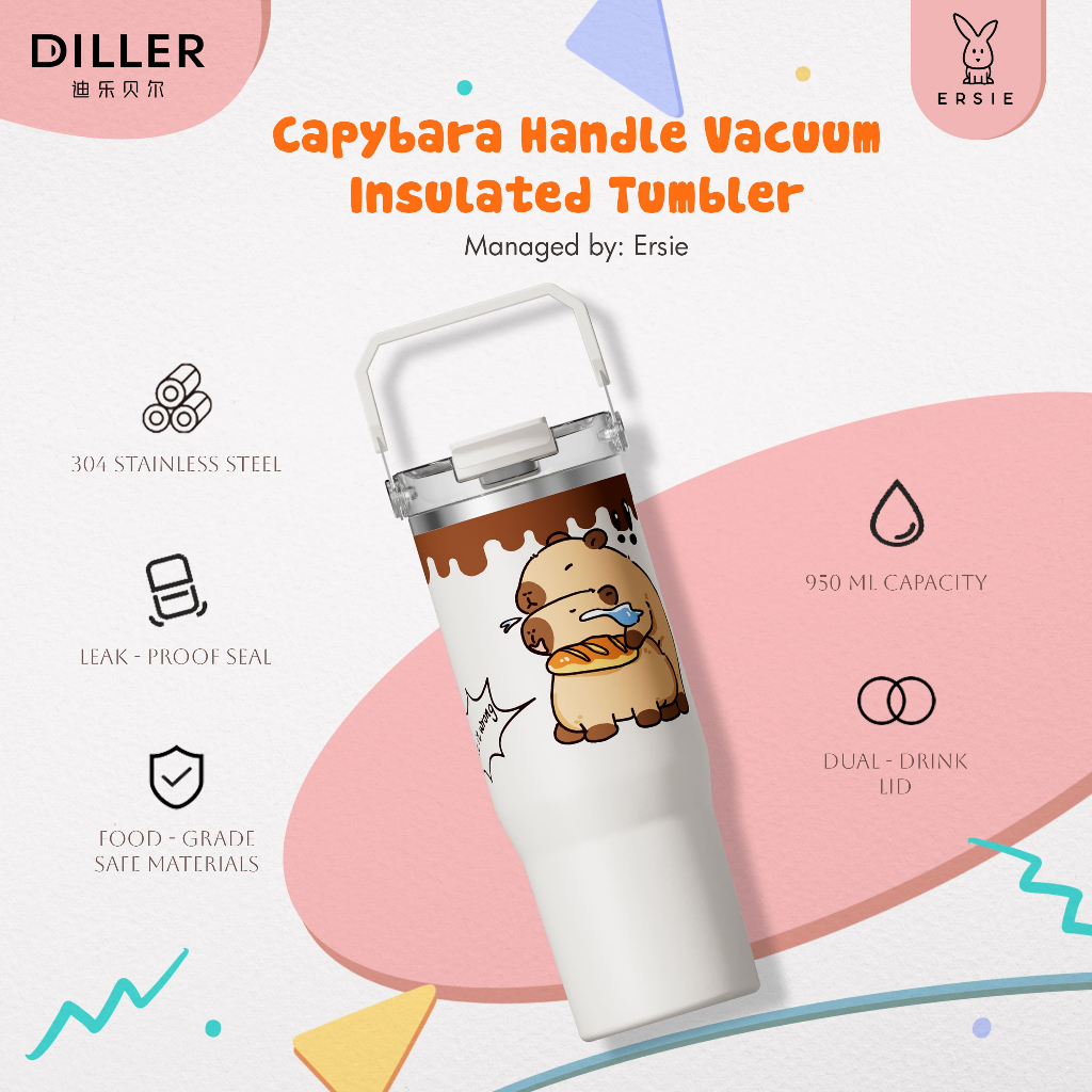 Diller 950ML Capybara Handle แก้วน้ําฉนวนสุญญากาศ