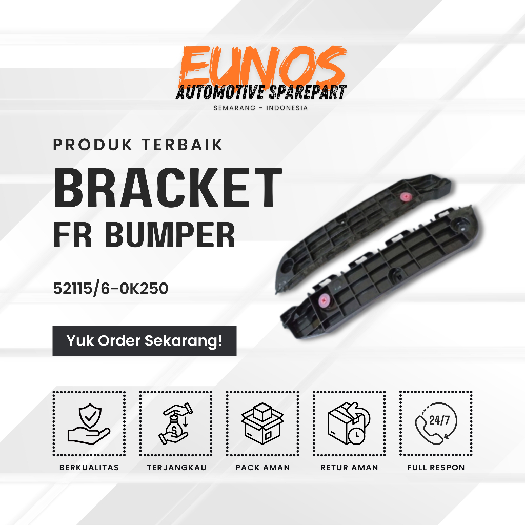 SUPPORT BRACKET FRONT BUMPER RIGHT LEFT FORTUNER VRZ 2015 - 2021 ORIGINAL!! PN: 5211/6-0K250